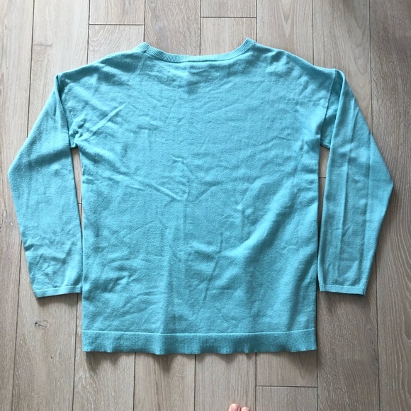 Talbots Lambswool Blend Side Button Detail Light Sweater in Light Blue Size M - Picture 6 of 11